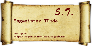 Sagmeister Tünde névjegykártya